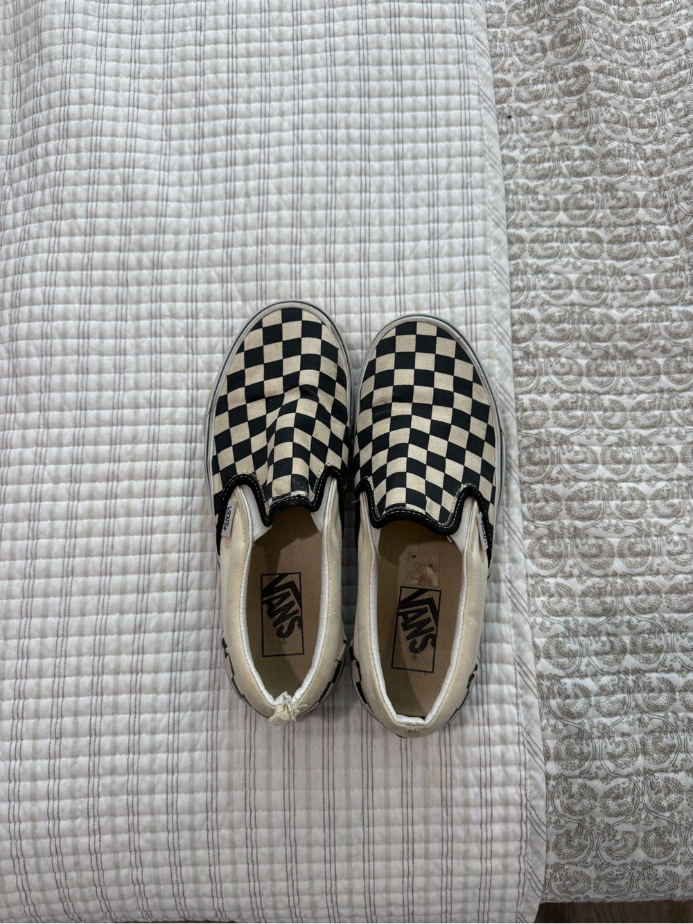 Vans Kids Checkerboard Slip-On Sneakers - Black & White